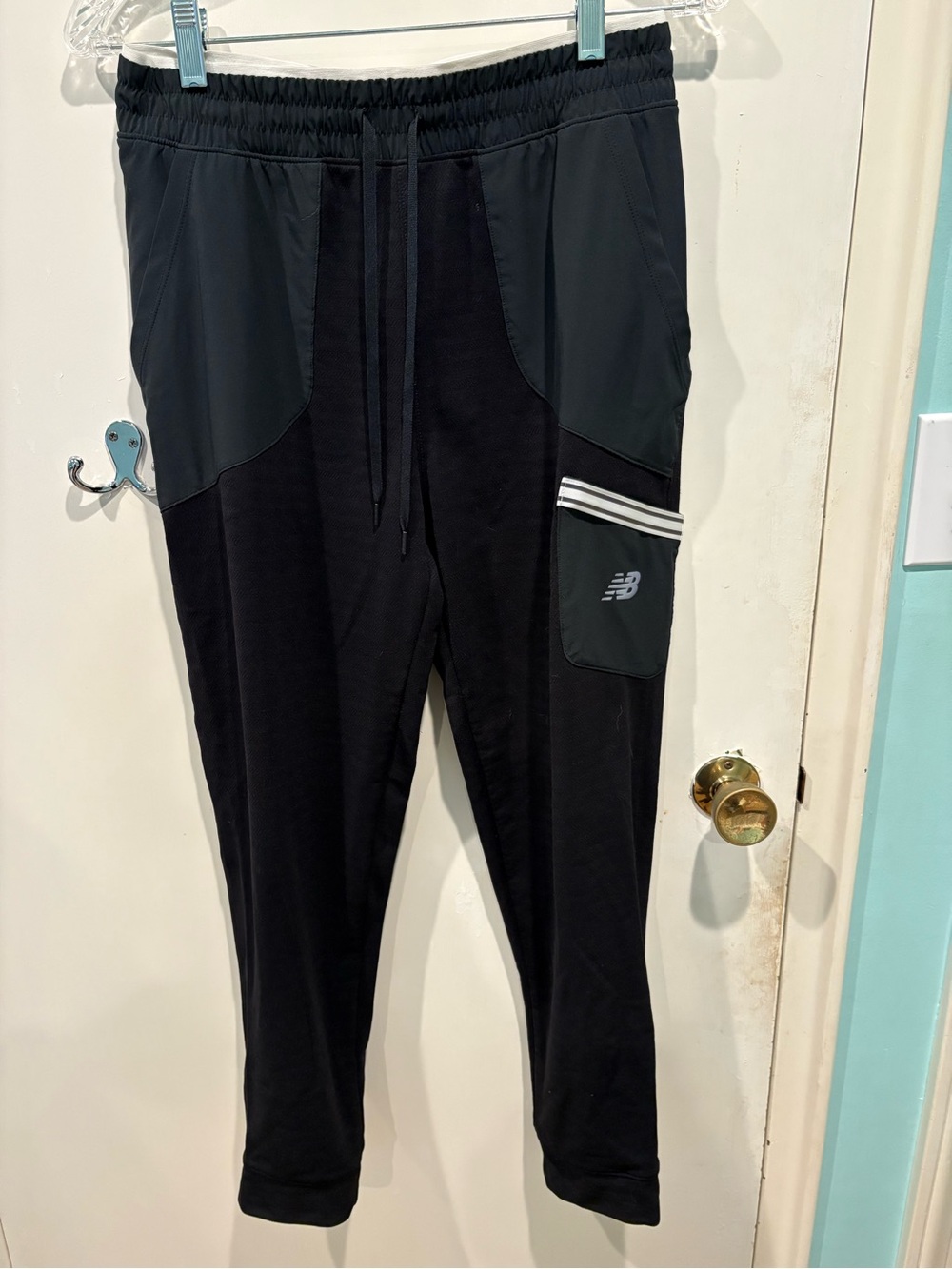 New Balance Black and Dark Gray Athletic Joggers with Side Pocket